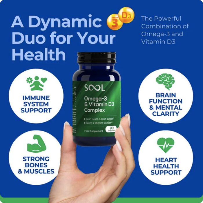 Omega-3 & Vitamin D3 Complex Soft Gel Capsules 90pcs